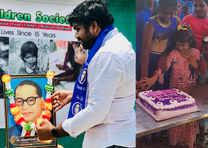 Celebration of Dr. B R Amnedkar Birthday by smiley children society