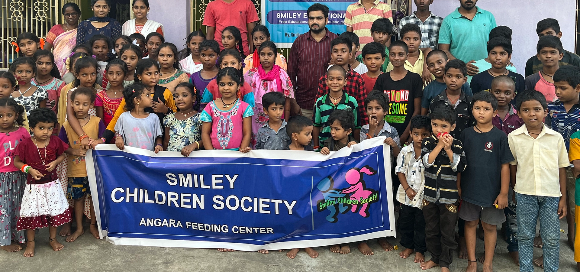 orphanage smiley children society group of children standing